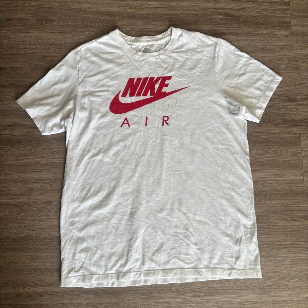 Nike Air Tee in White with Red Logo